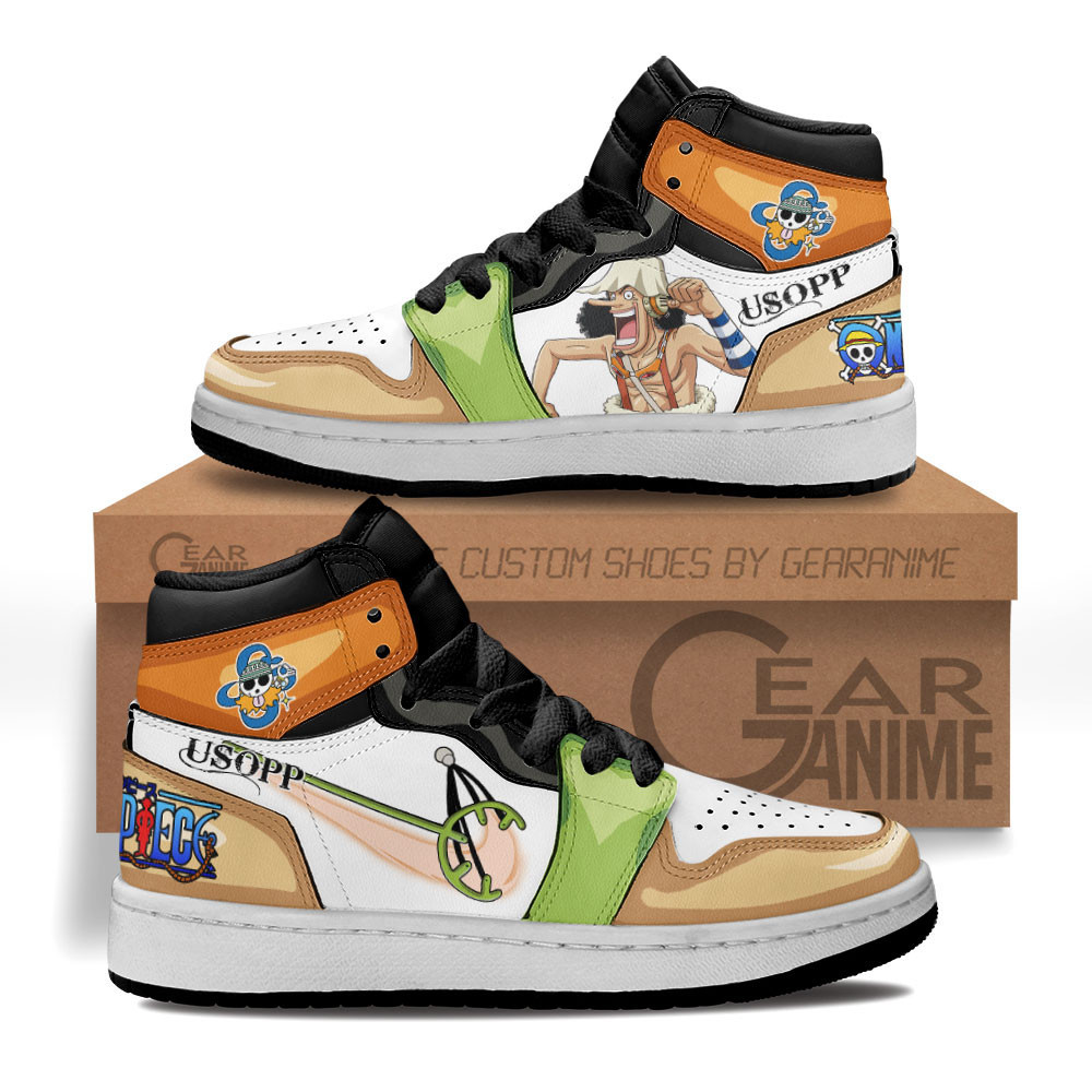 Usopp Custom Anime Kids High-Top Leather Sneakers
