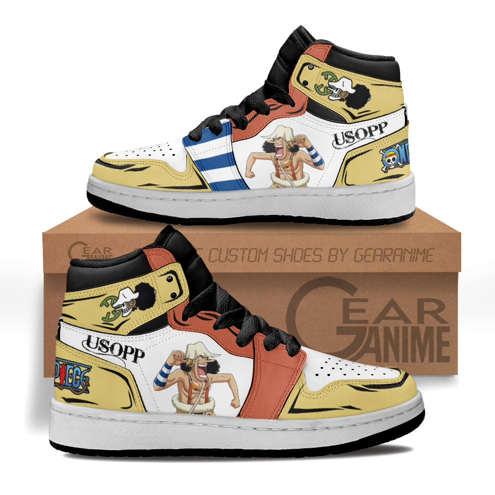 Usopp Custom Anime Kids High-Top Leather Sneakers
