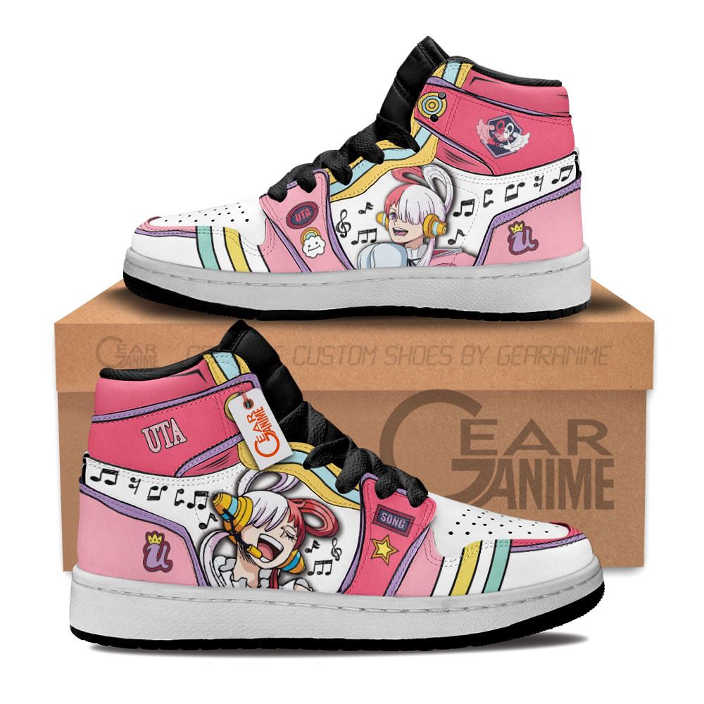 Uta Custom Anime Kids High-Top Leather Sneakers Personalized