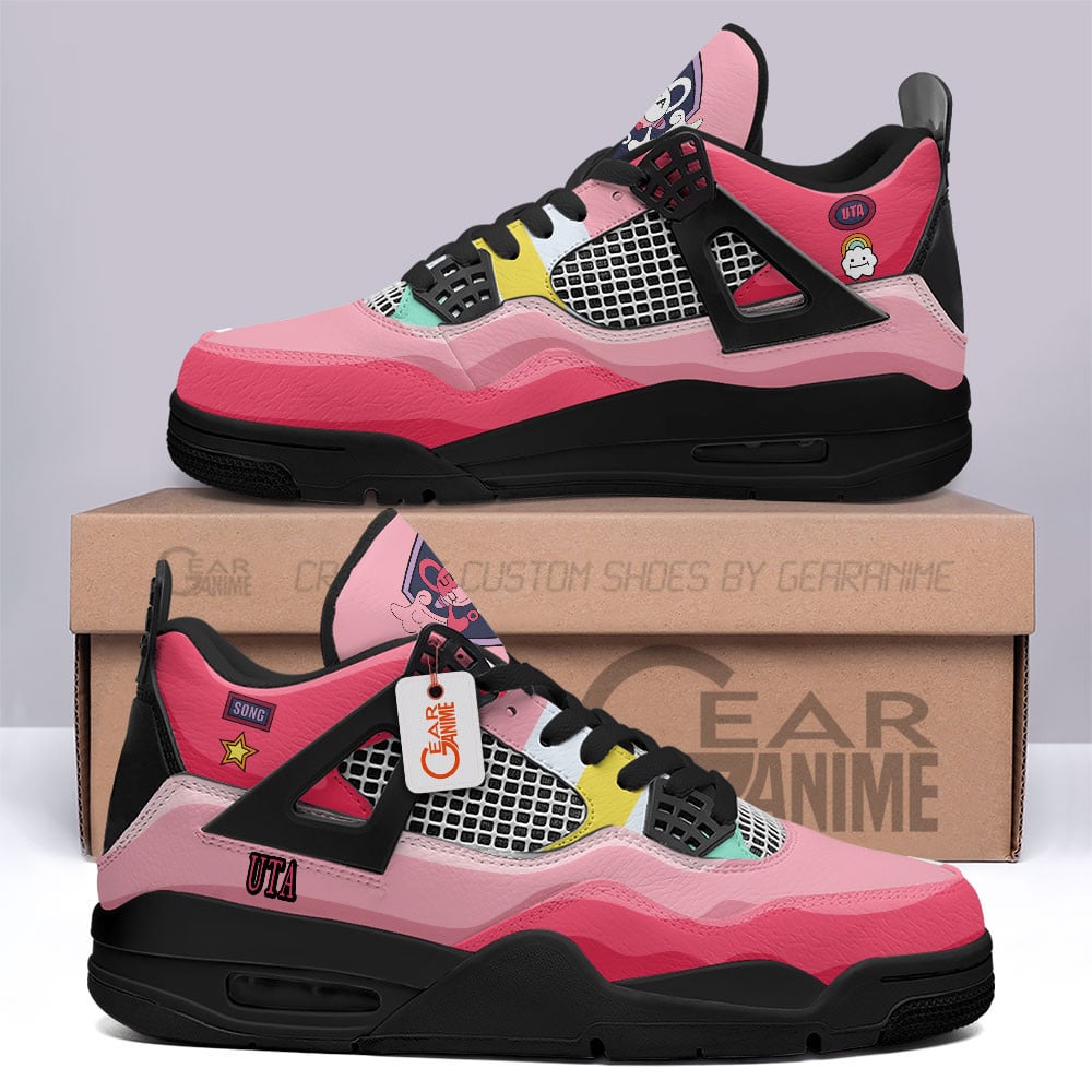 Uta Retro 4 Leather Sneakers Film Red Custom Name