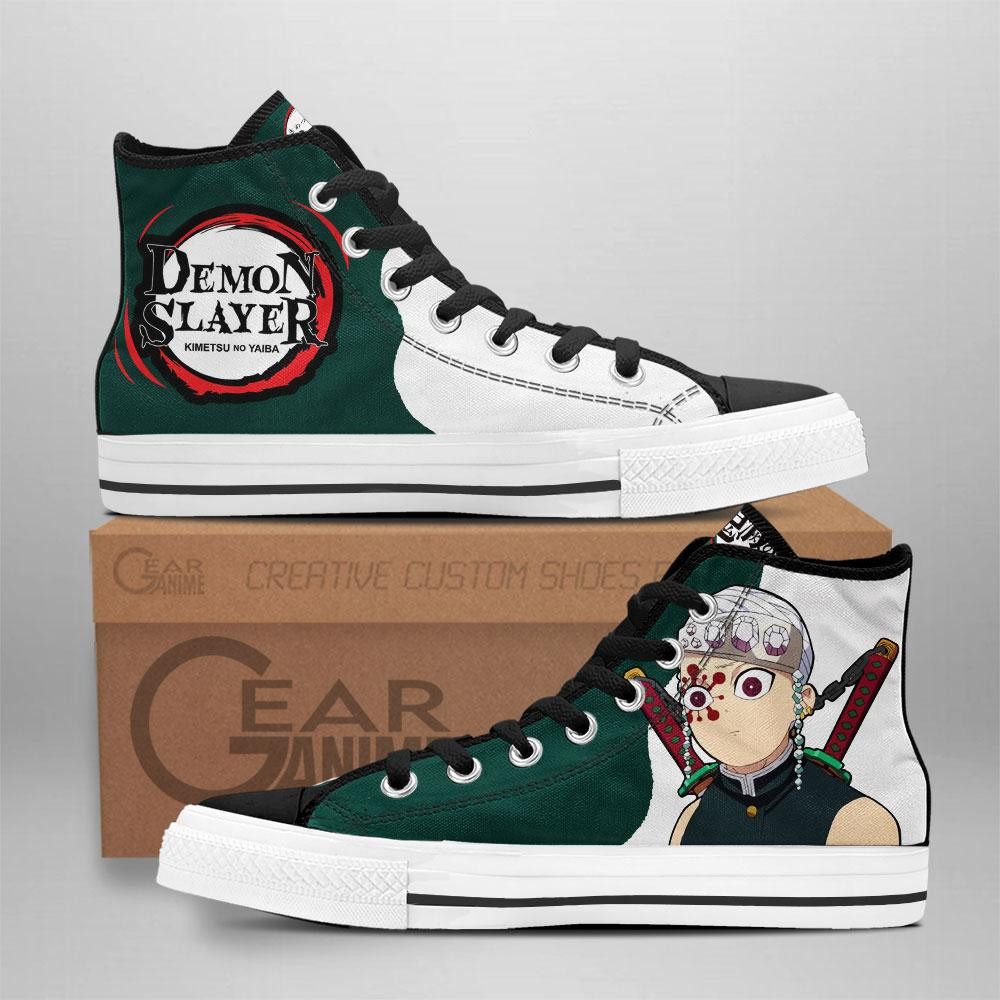 Uzui Tengen Funny Face Custom Anime High-Top Canvas Shoes Funny Shoes NTT151