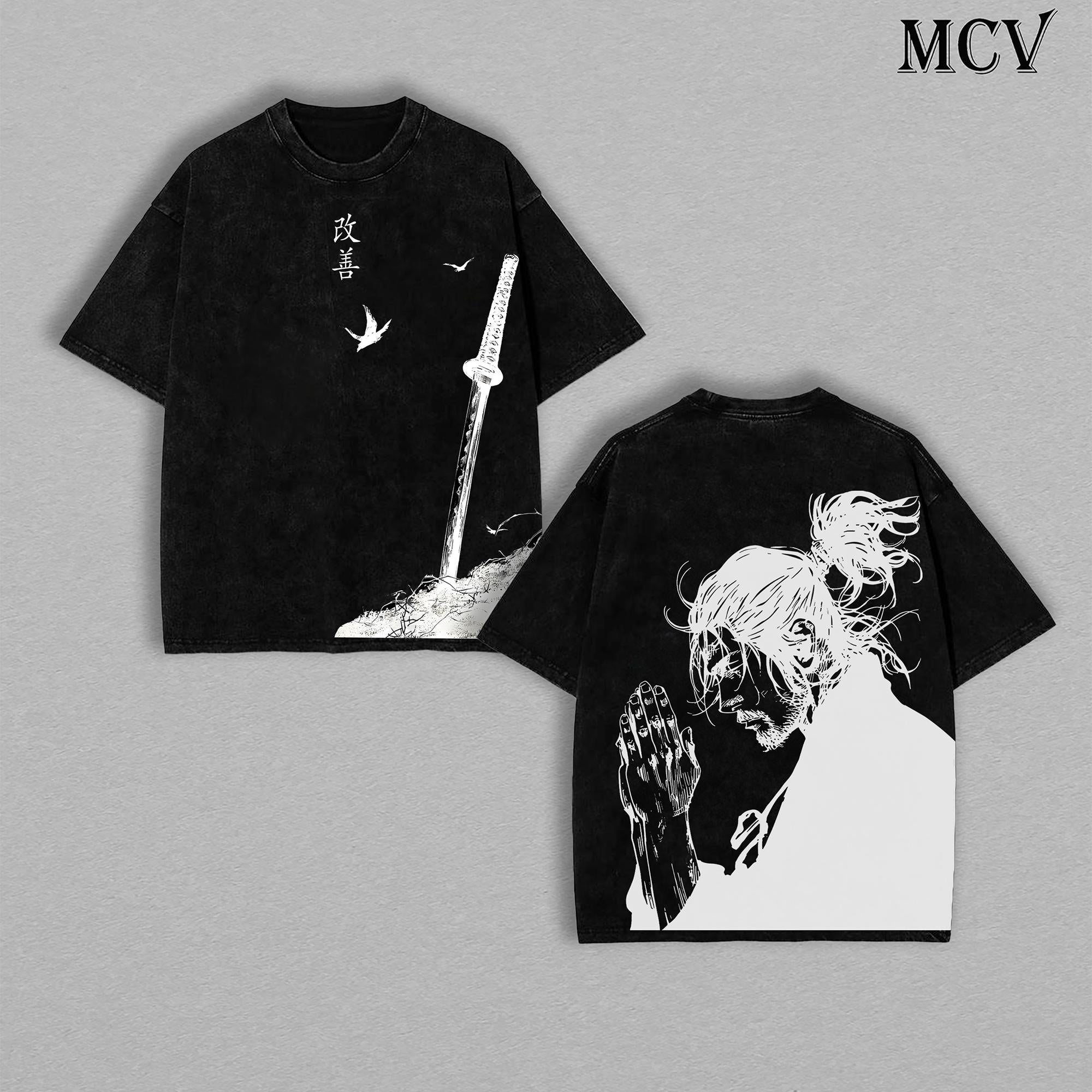 Vagabond Life Tee, Miyamoto Musashi 90s Manga Washed T-Shirt