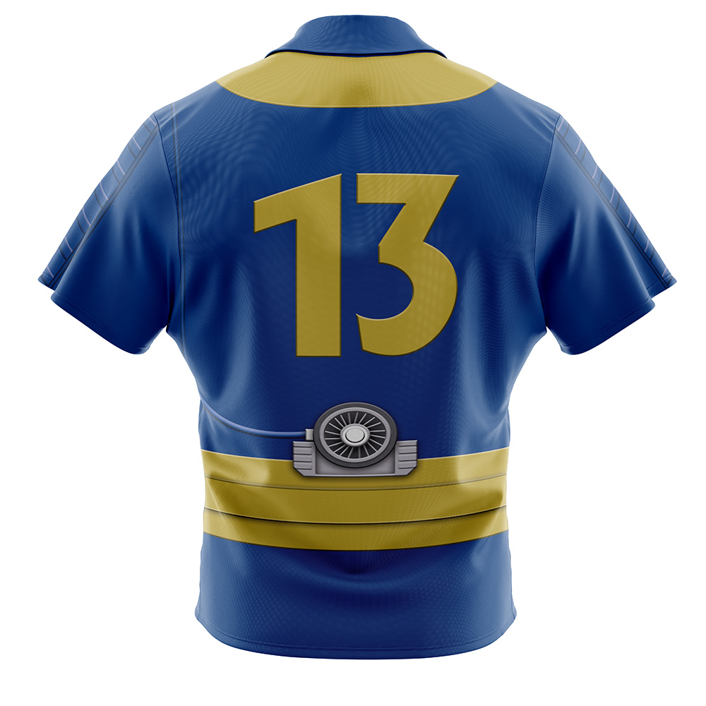 Vault Dweller 13 Fallout Button Up Hawaiian Shirt