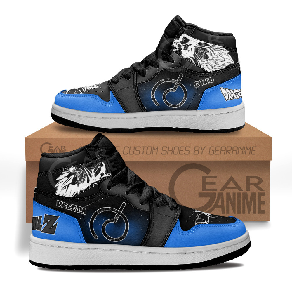Vegeta and Goku Whis Custom Anime Kids High-Top Leather Sneakers MV1503