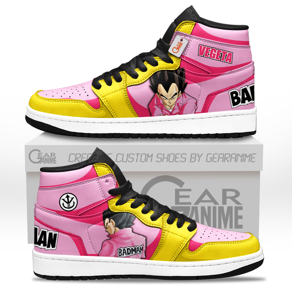 Vegeta Bad Man High-Top Leather Sneakers Custom Name