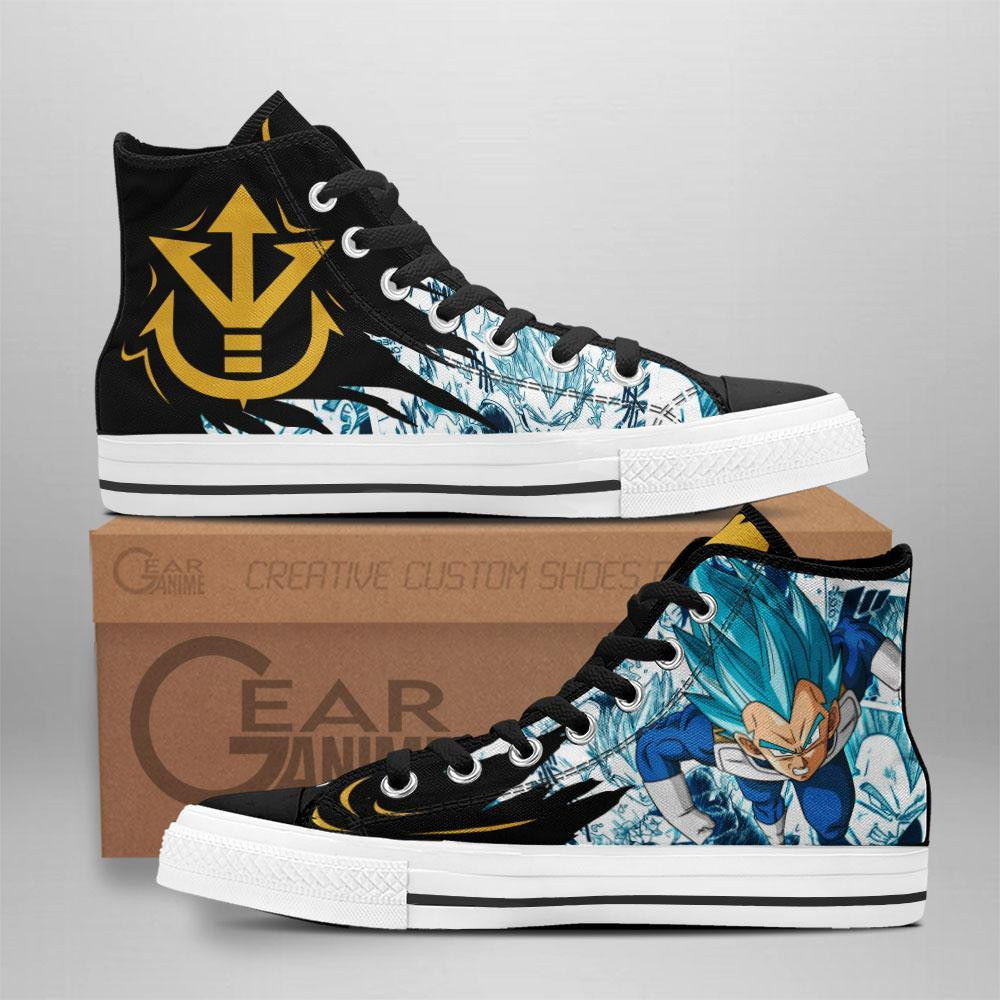 Vegeta Blue Custom Anime High-Top Canvas Shoes TT3108