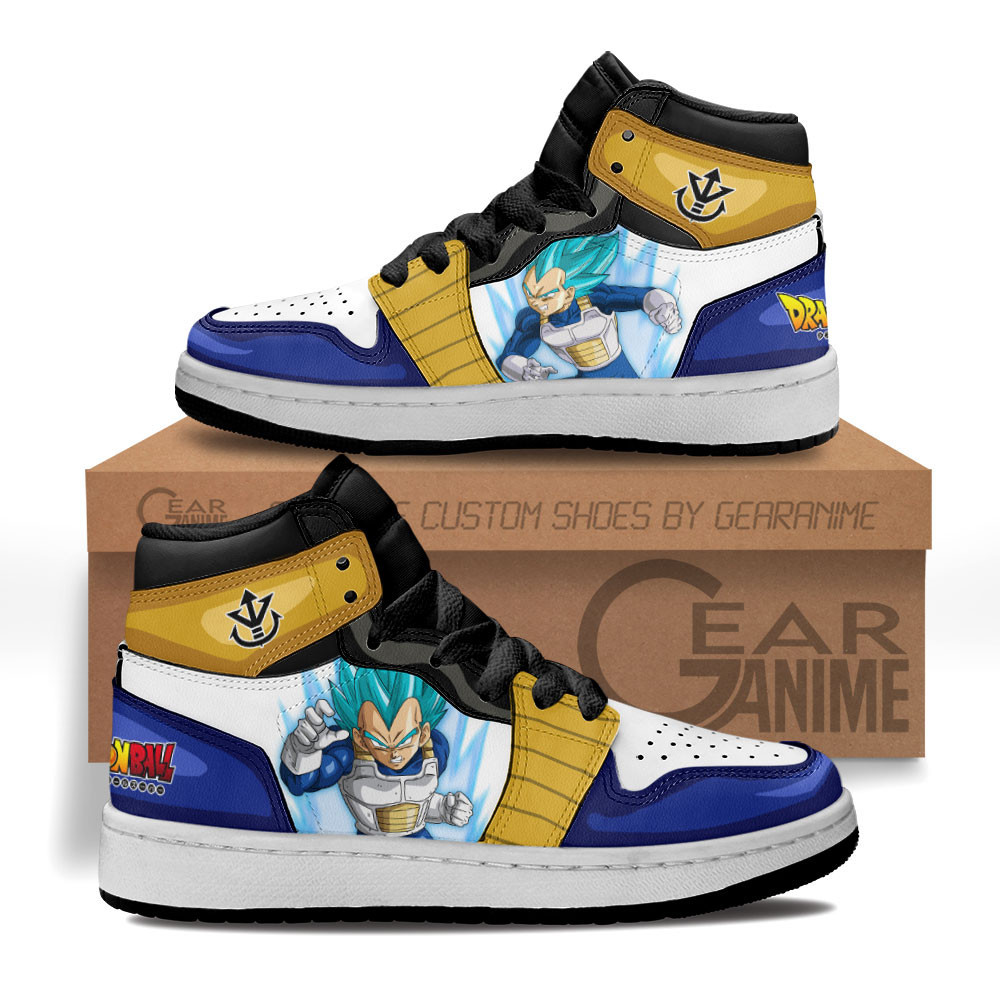Vegeta Blue Custom Anime Kids High-Top Leather Sneakers