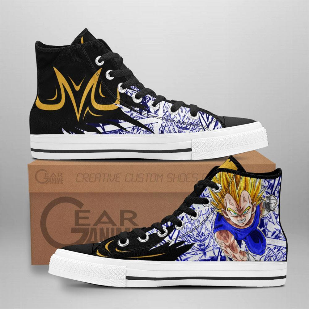 Vegeta Custom Anime High-Top Canvas Shoes Majin Symbol