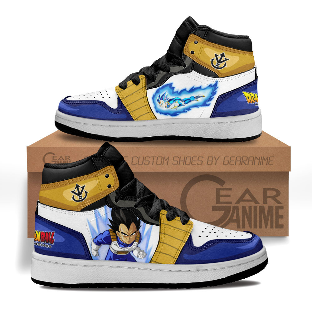 Vegeta Custom Anime Kids High-Top Leather Sneakers