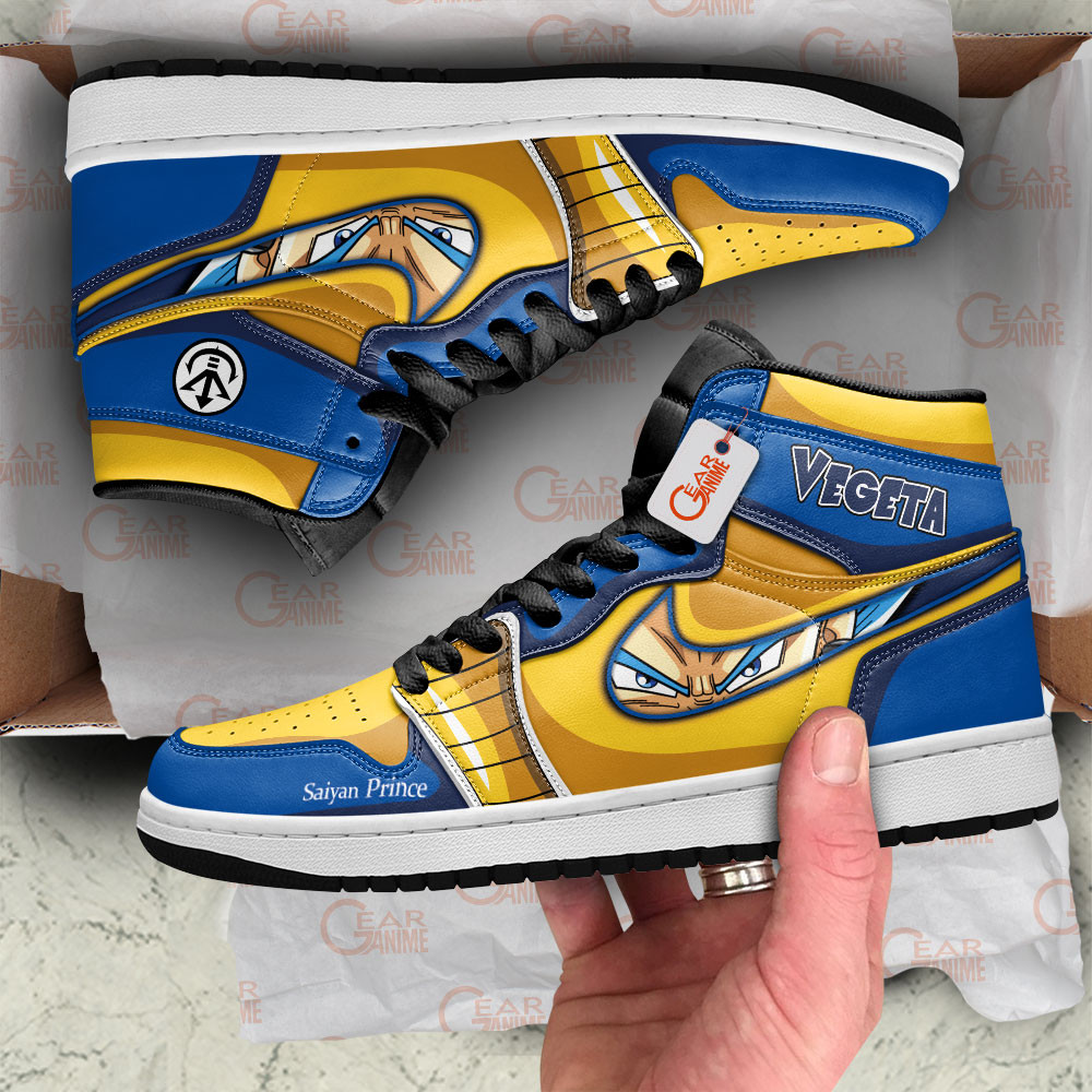 Vegeta High-Top Leather Sneakers Saiyan Blue Custom Name