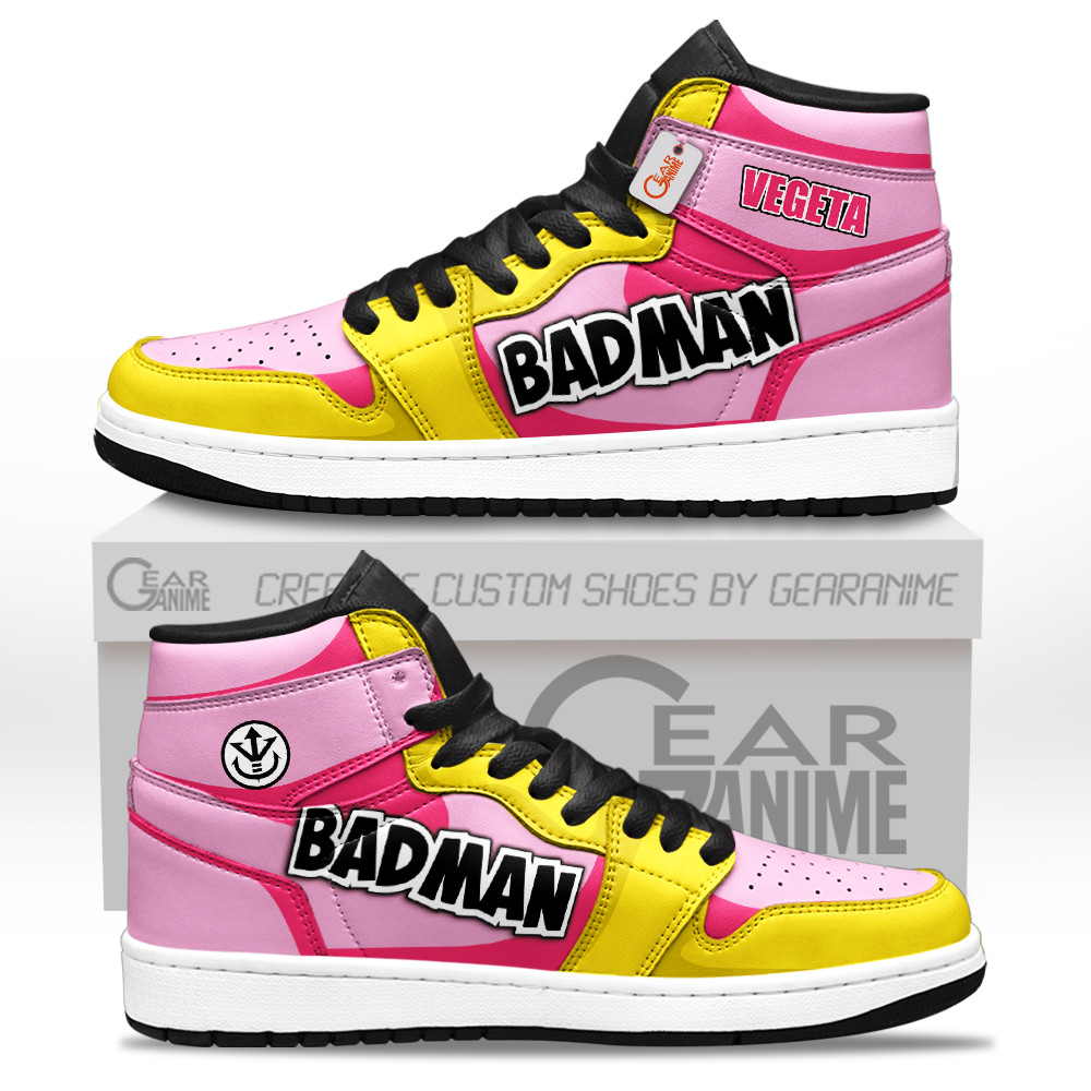 Vegeta Pink High-Top Leather Sneakers Custom Name
