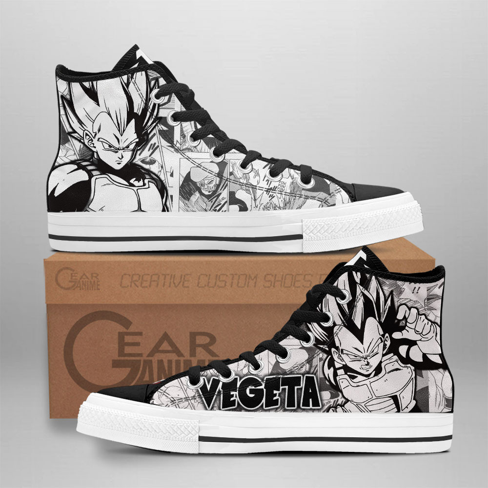 Vegeta Saiyan Custom Anime High-Top Canvas Shoes Manga Style