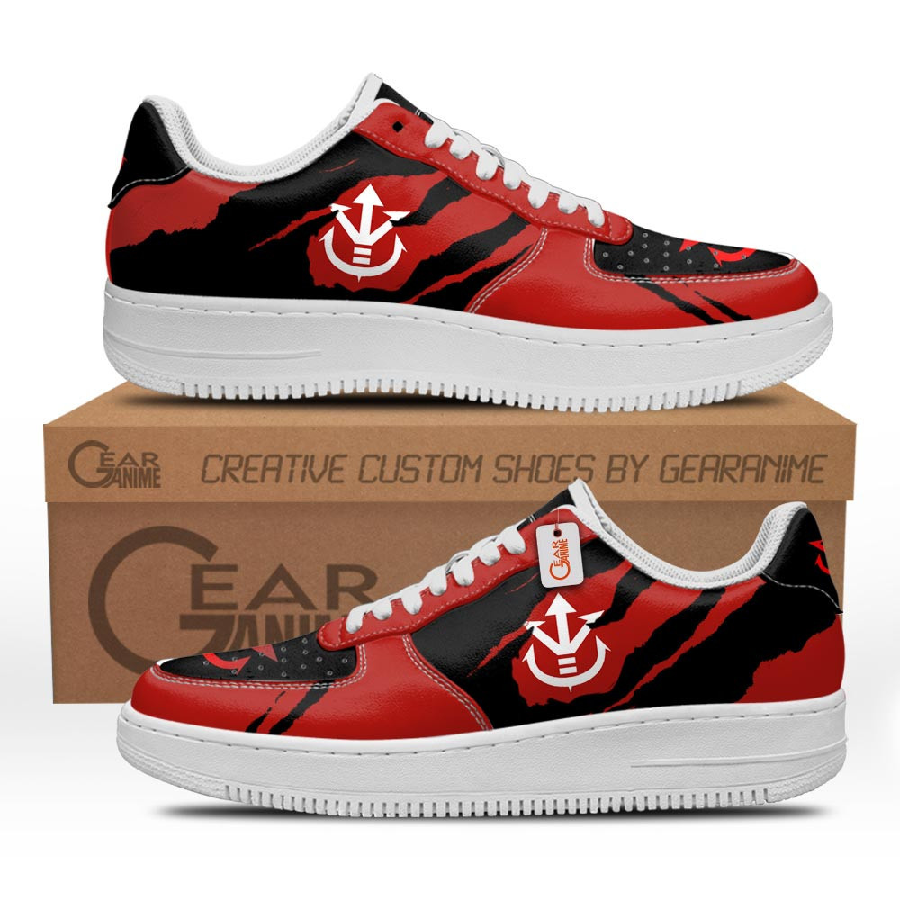 Vegeta Saiyan Symbol Custom Anime Low-Top Leather Sneakers