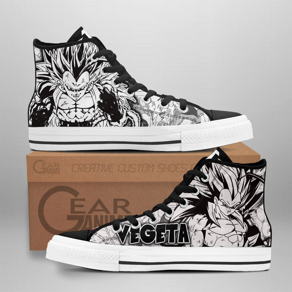 Vegeta SSJ3 Custom Anime High-Top Canvas Shoes Manga Style