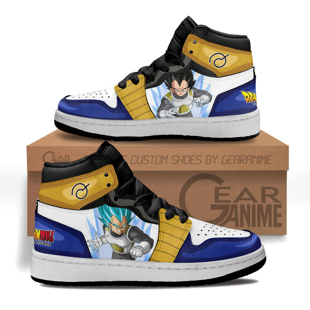 Vegeta Whis Custom Anime Kids High-Top Leather Sneakers