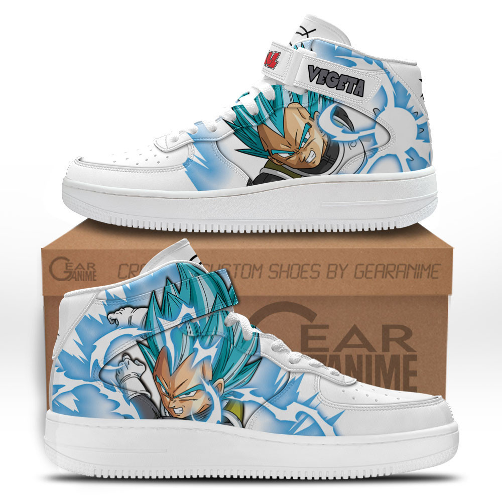 Vegeta Whis Custom Anime Mid-Top Leather Sneakers