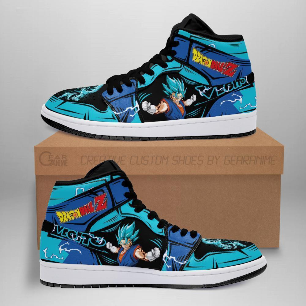 Vegito Blue Custom Anime High-Top Leather Sneakers Anime Shoes