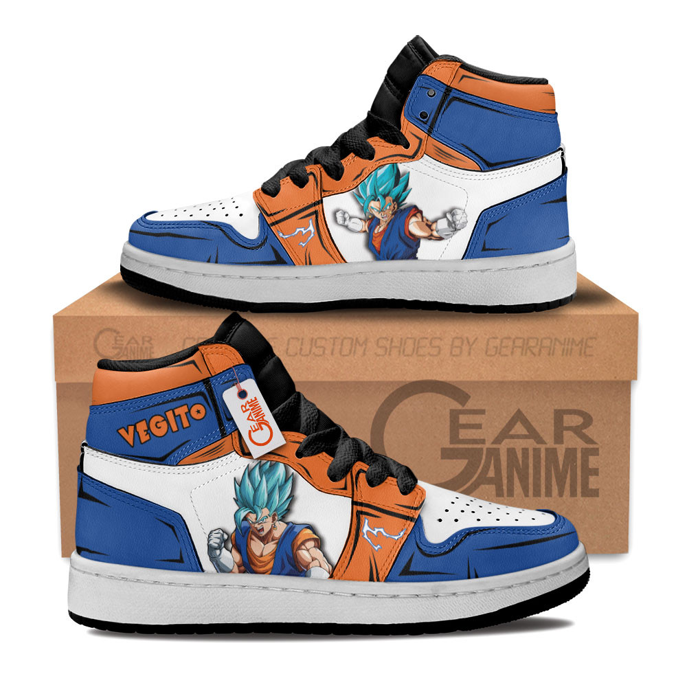 Vegito Custom Anime Kids High-Top Leather Sneakers Personalized