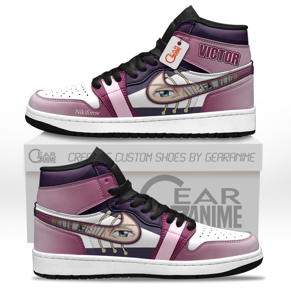 Victor Nikiforov Custom Anime High-Top Leather Sneakers Yuri!!! On Ice Wikia