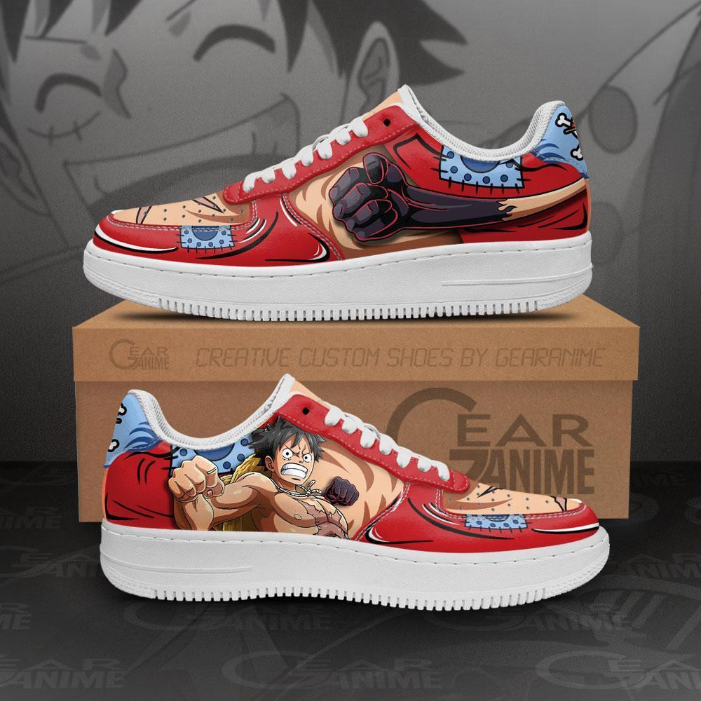 Wano Arc Luffy Custom Anime Low-Top Leather Sneakers