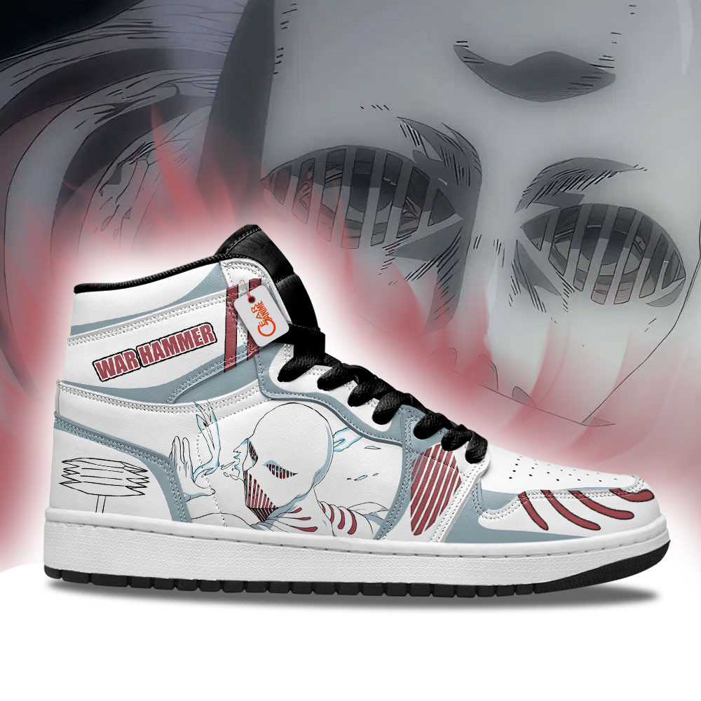 War Hammer Titan Custom Anime High-Top Leather Sneakers Name Personalized