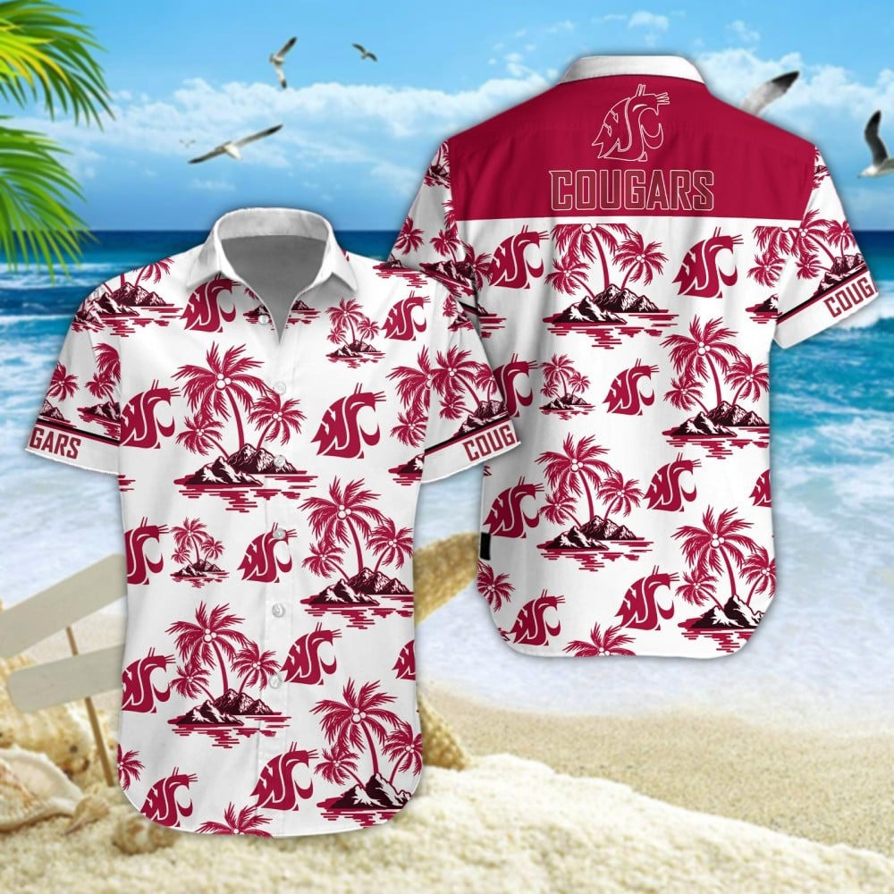 Washington State Cougars Football Hawaiian Sports Aloha Shirt Gift For Summer Vacation