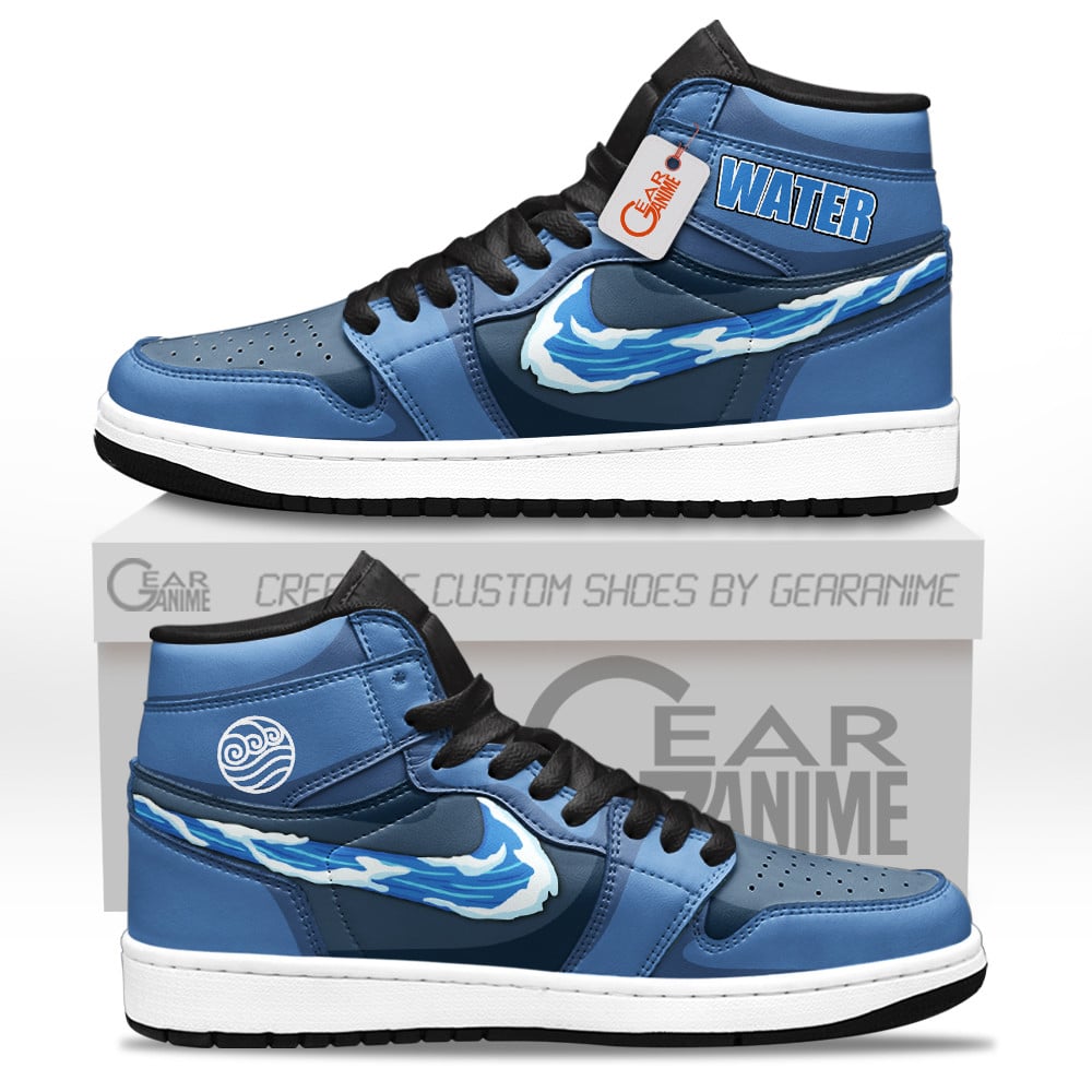 Water Nation High-Top Leather Sneakers Custom Name