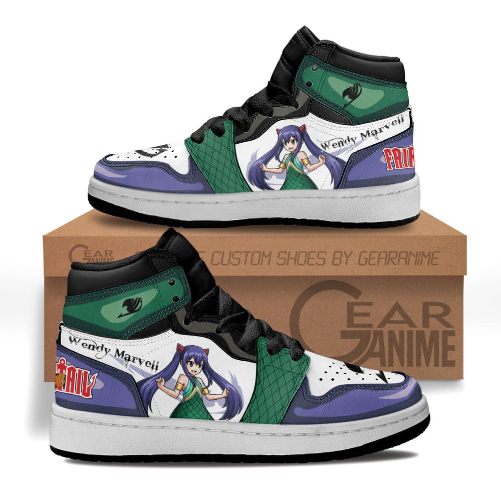 Wendy Marvell Custom Anime Kids High-Top Leather Sneakers