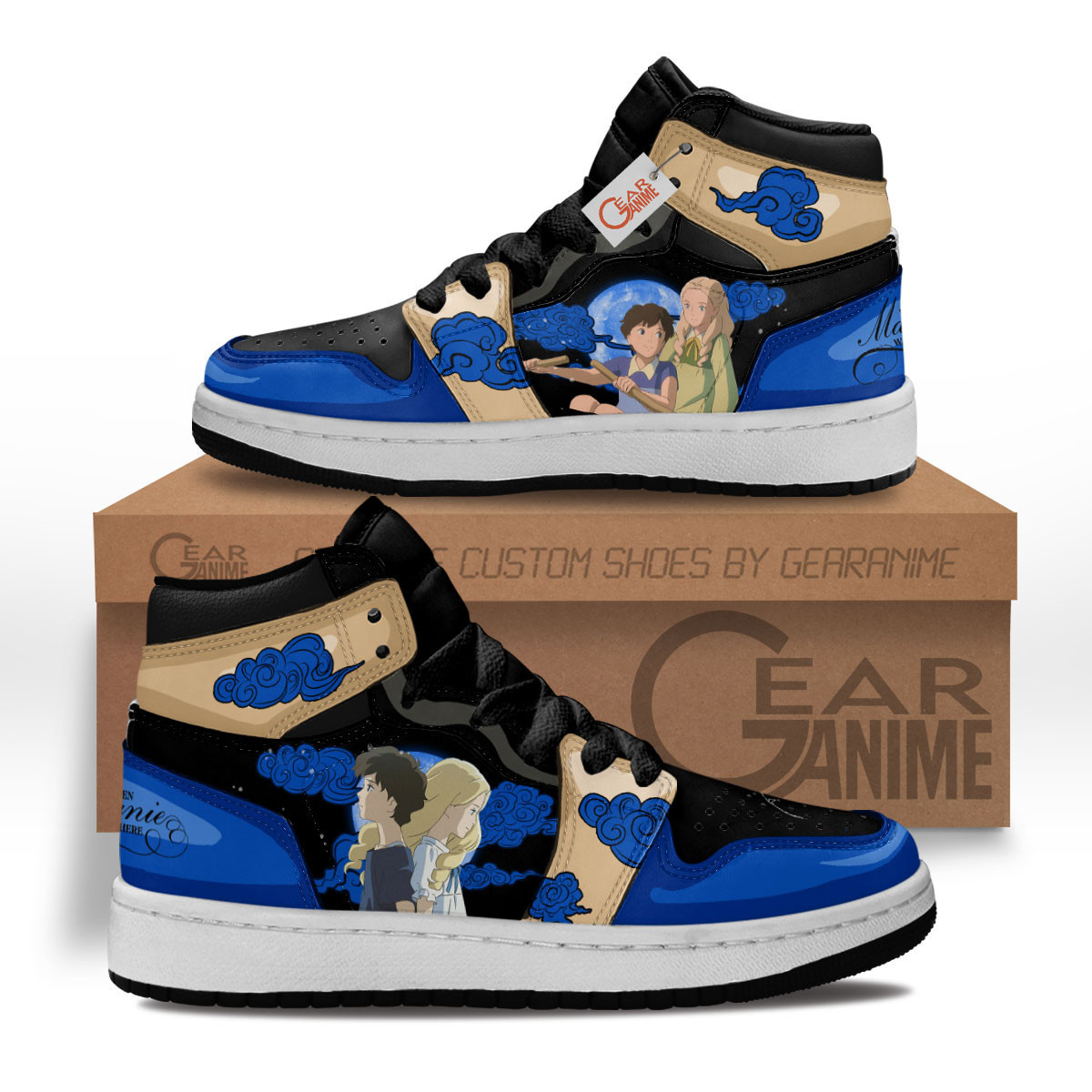 When Marnie Was There Custom Anime Kids High-Top Leather Sneakers MV2103
