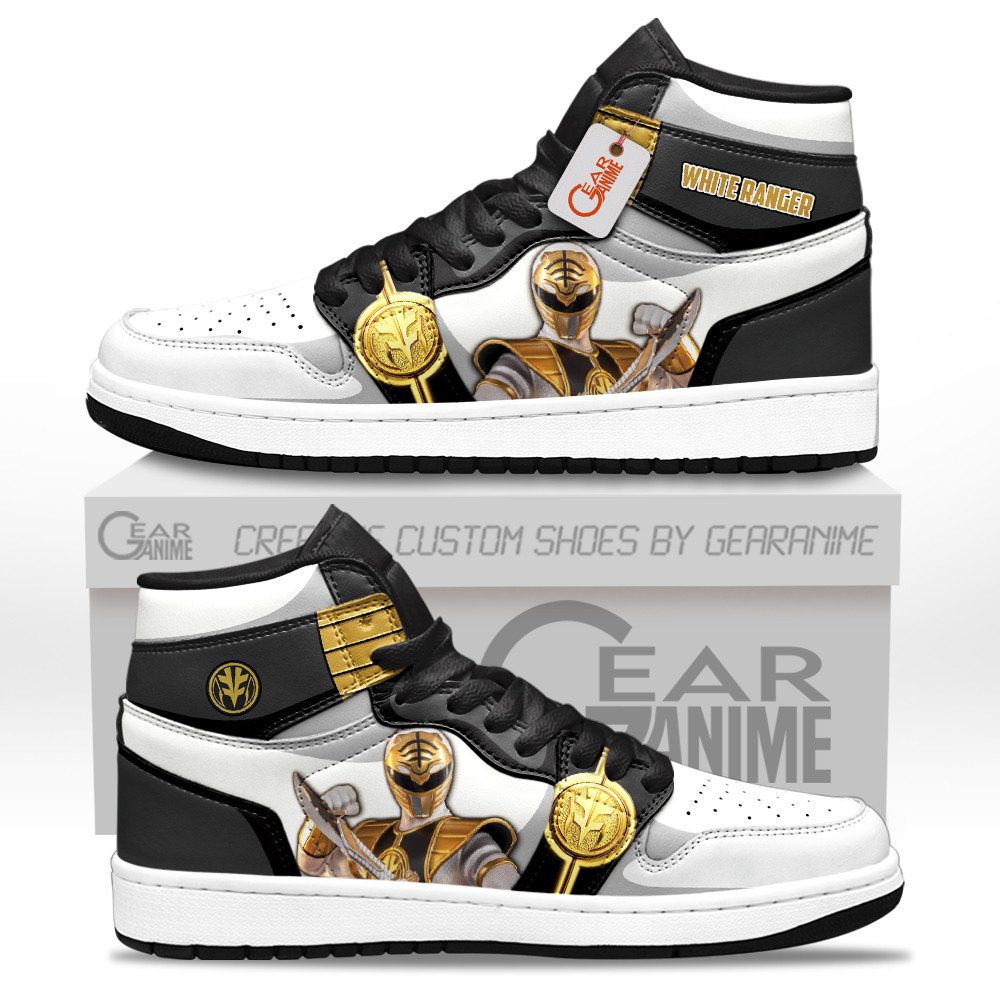 White Ranger Custom Movie High-Top Leather Sneakers Unique Style & Design