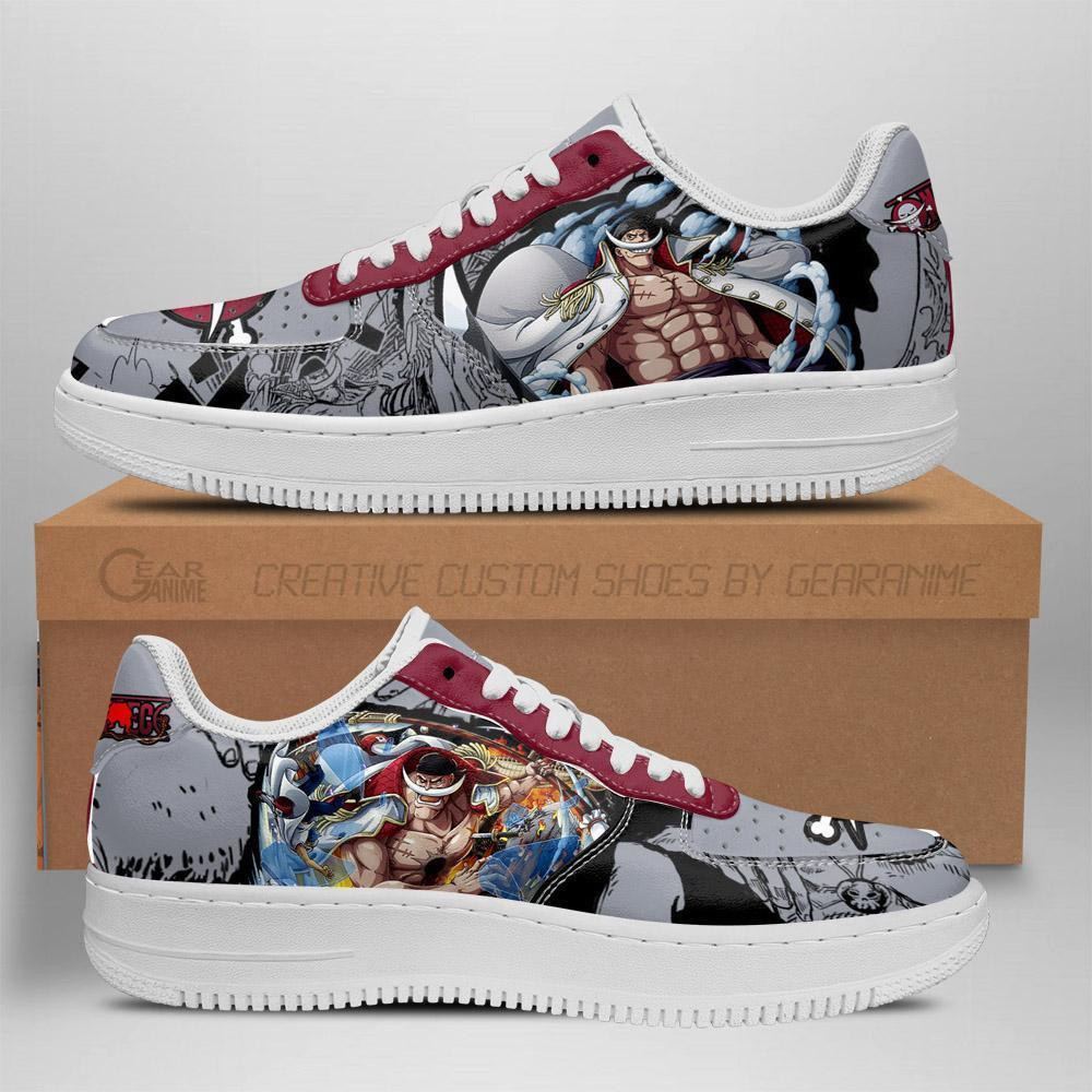 Whitebeard Custom Anime Low-Top Leather Sneakers
