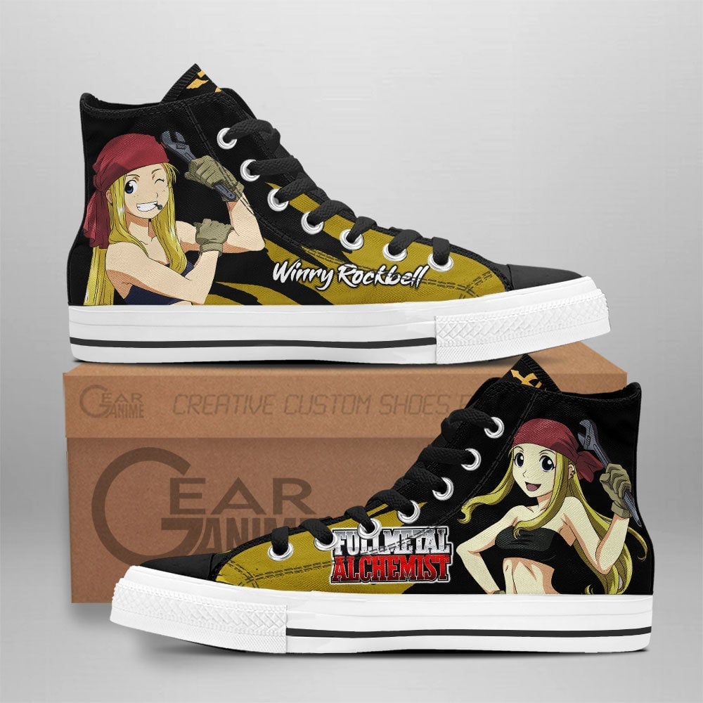 Winry Rockbell Custom Anime High-Top Canvas Shoes