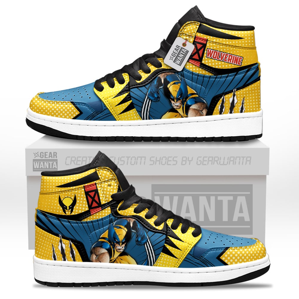 Wolverine High-Top Leather Sneakers Comic Custom Name