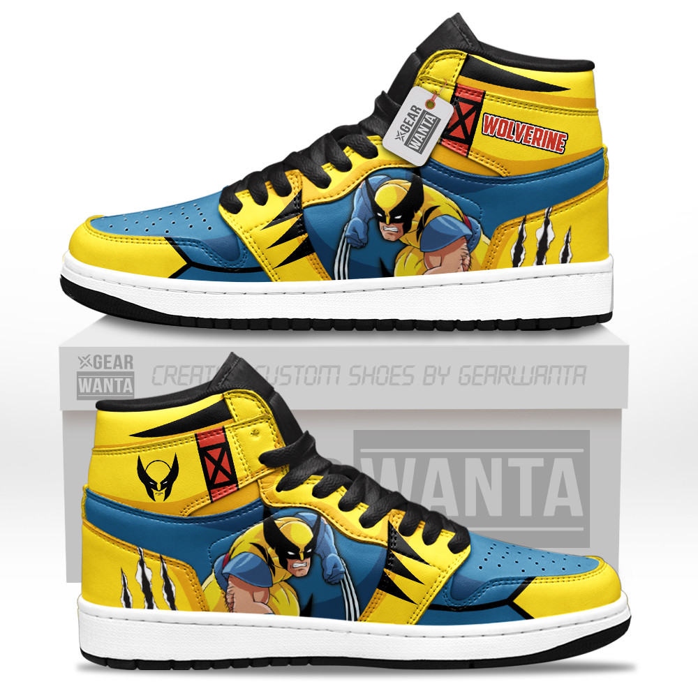 Wolverine High-Top Leather Sneakers Comic Style Custom Name