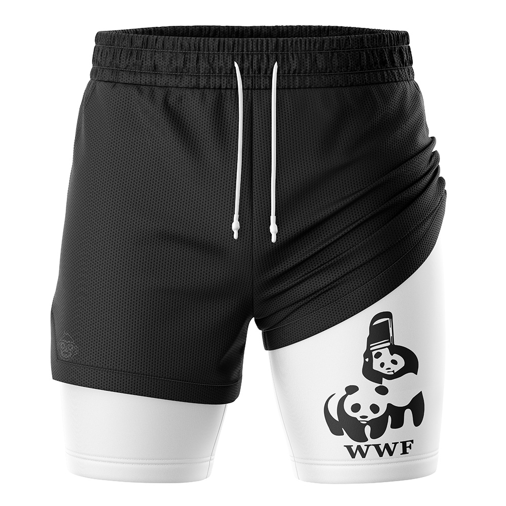 WWF Wrestling Pandas 2-in-1 Performance Shorts