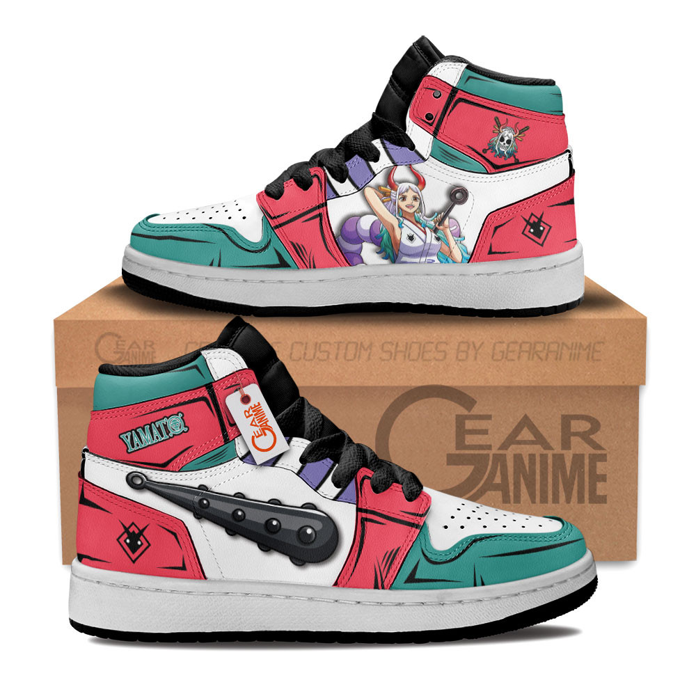 Yamato Custom Anime Kids High-Top Leather Sneakers Wano Arc Personalized