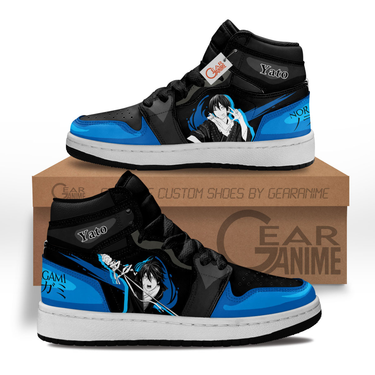 Yato Custom Anime Kids High-Top Leather Sneakers Noragami Shoes MV2002