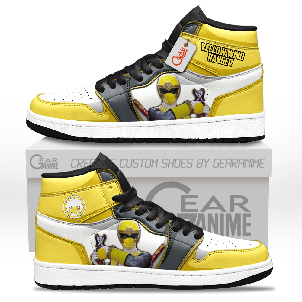 Yellow Ninja Ranger Custom Movie High-Top Leather Sneakers