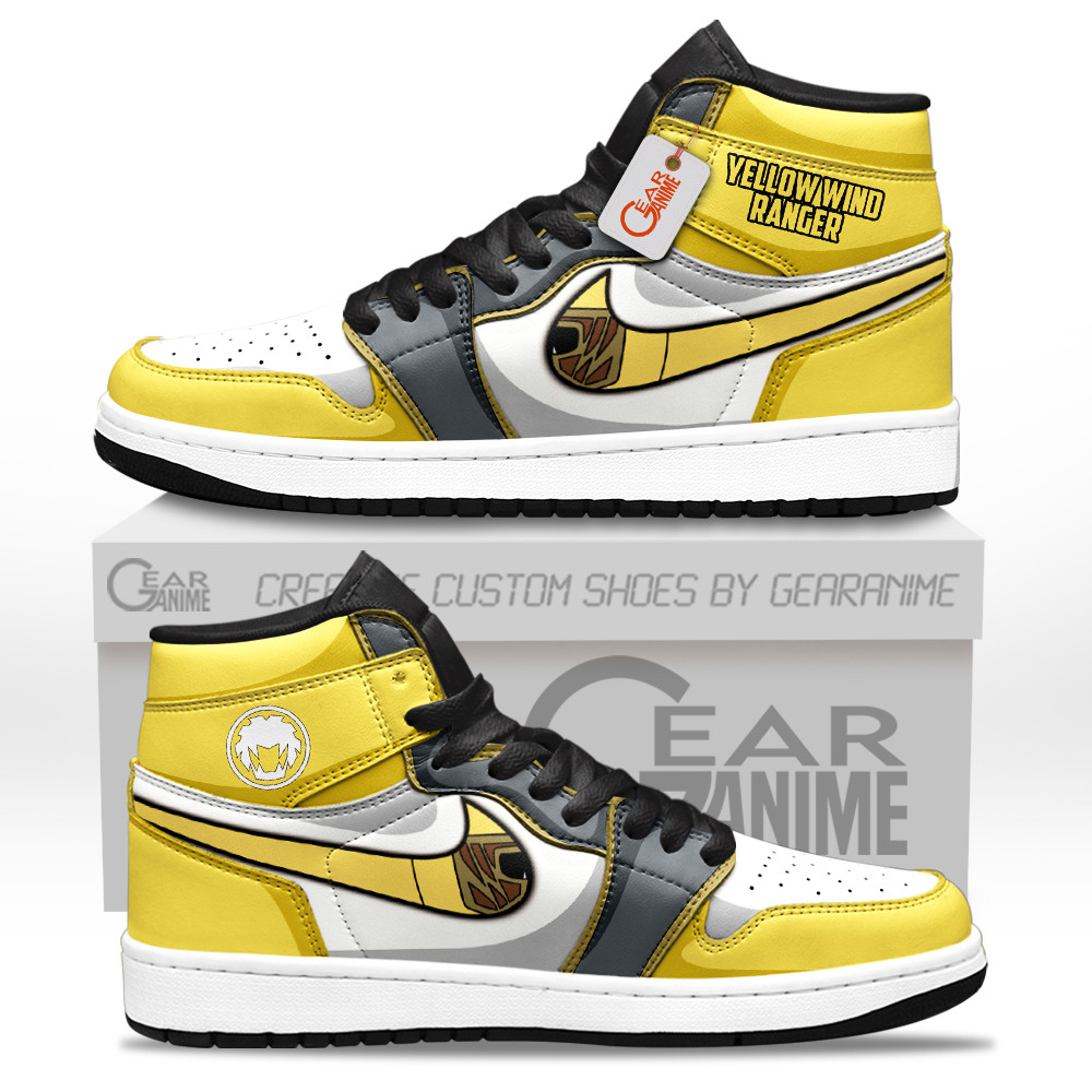 Yellow Ninja Ranger Custom Movie High-Top Leather Sneakers Unique Style & Design