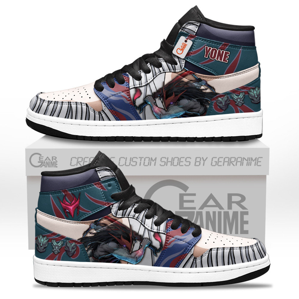 Yone Custom Gaming High-Top Leather Sneakers Game LoL Esport Custom Name