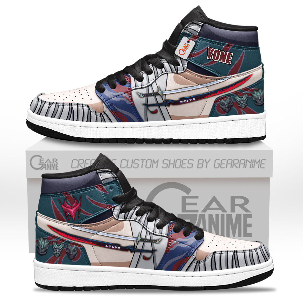 Yone Custom Gaming High-Top Leather Sneakers Game LoL Esport Custom Name
