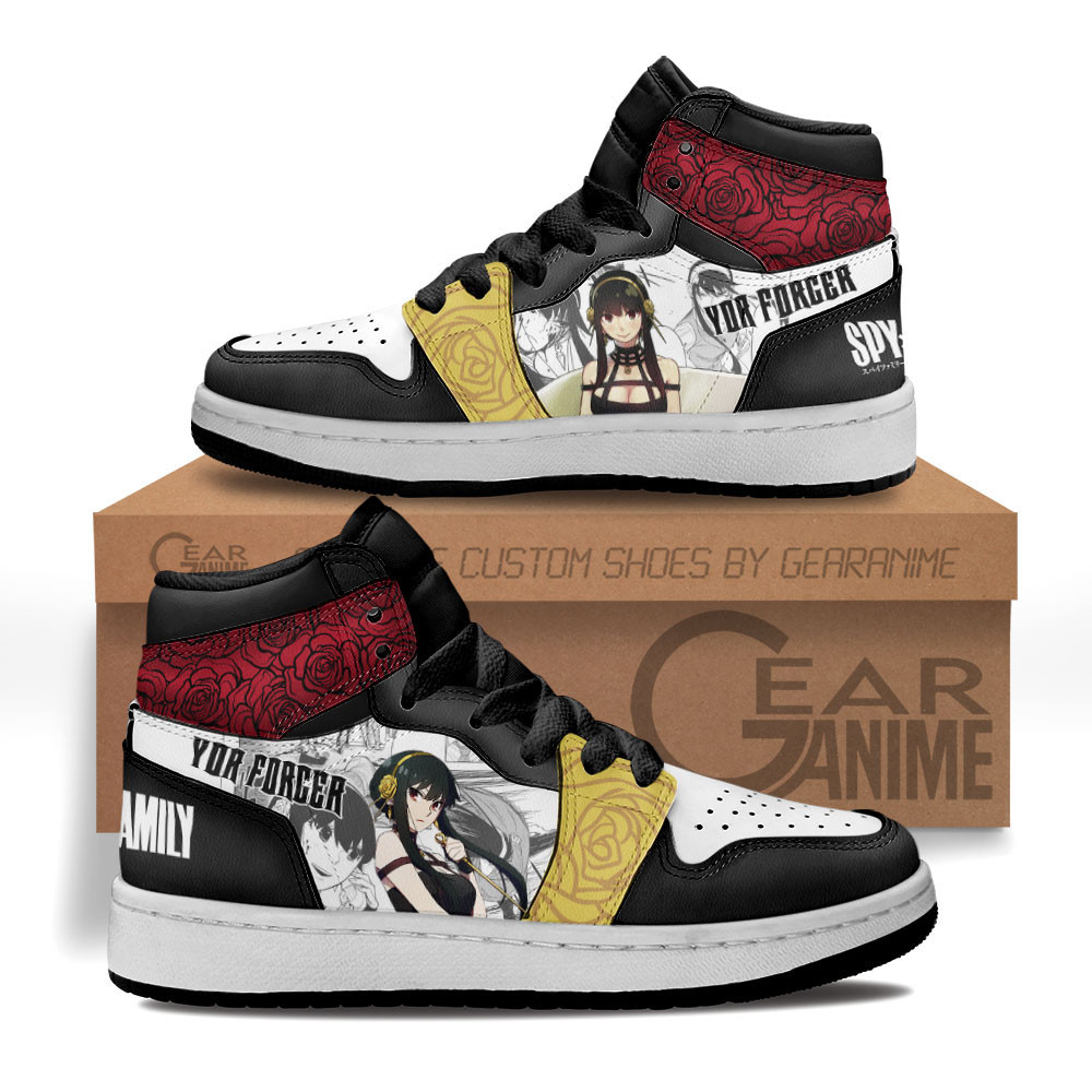 Yor Forger Custom Anime Kids High-Top Leather Sneakers