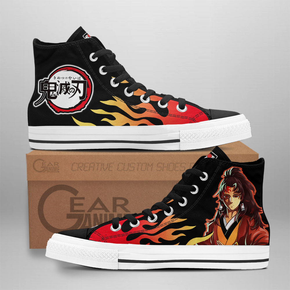 Yoriichi Custom Anime High-Top Canvas Shoes Sun Breathing