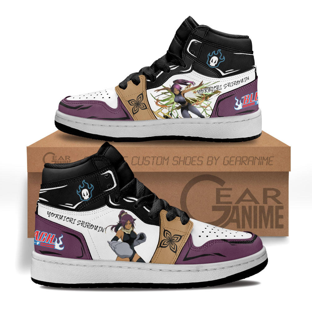 Yoruichi Shihouin Custom Anime Kids High-Top Leather Sneakers
