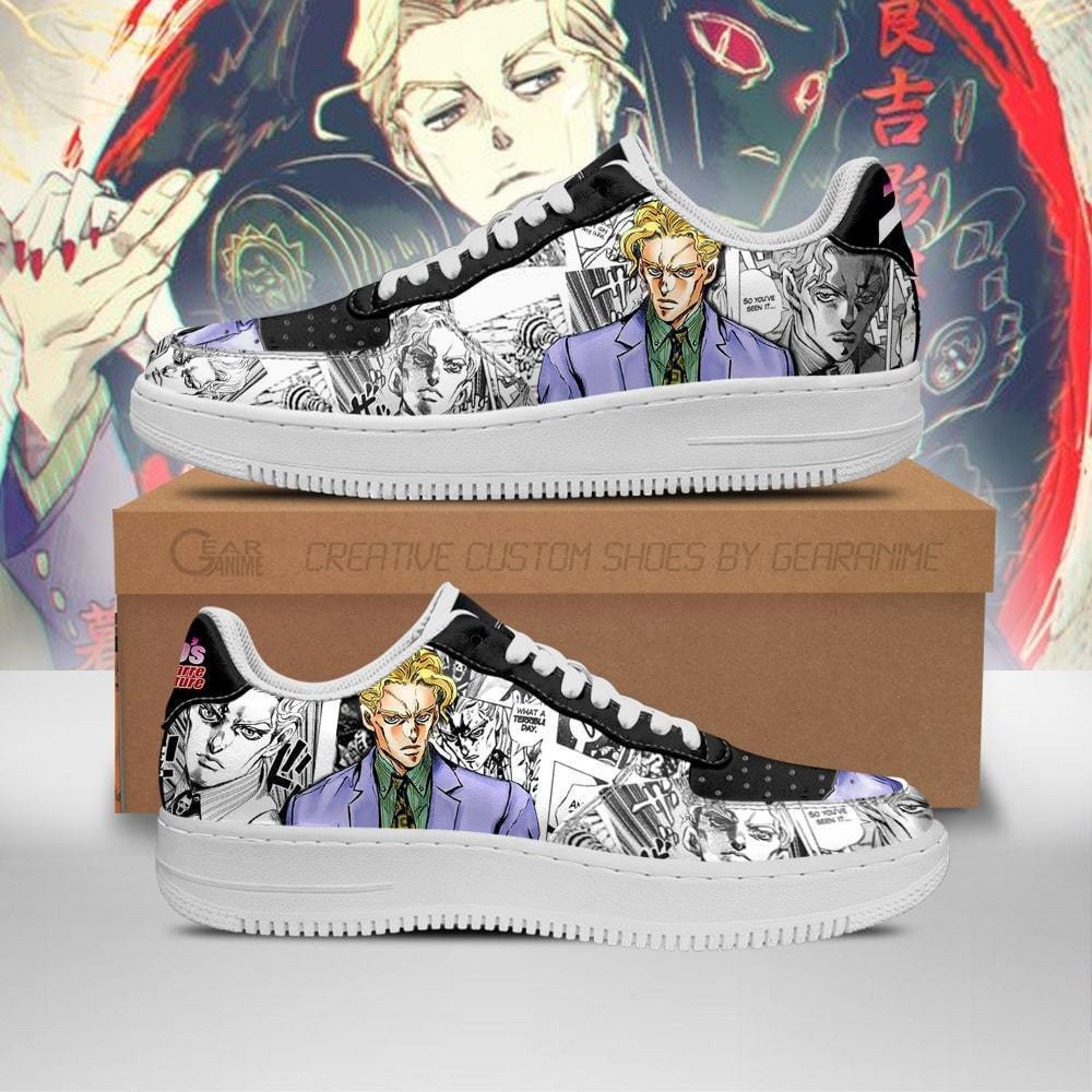 Yoshikage Kira Custom Anime Low-Top Leather Sneakers