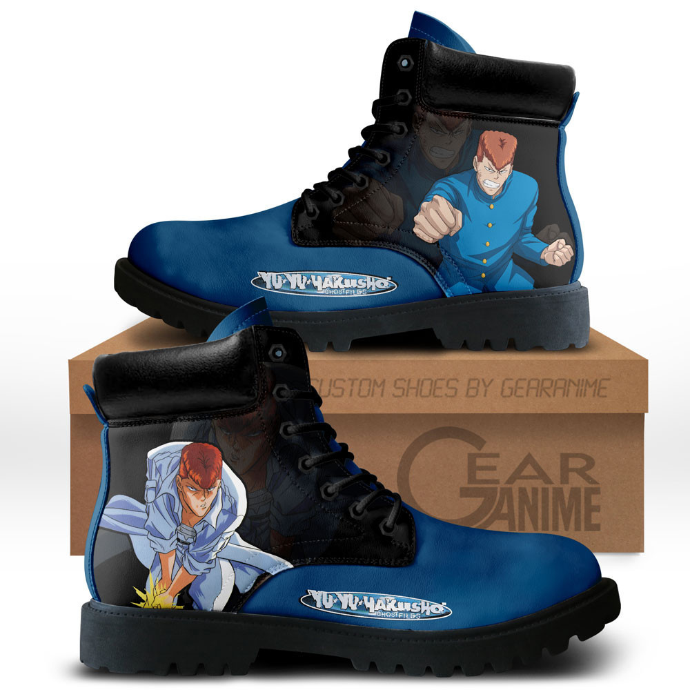 Yu Yu Hakusho Kazuma Kuwabara Custom Anime Combat Boots NTT281