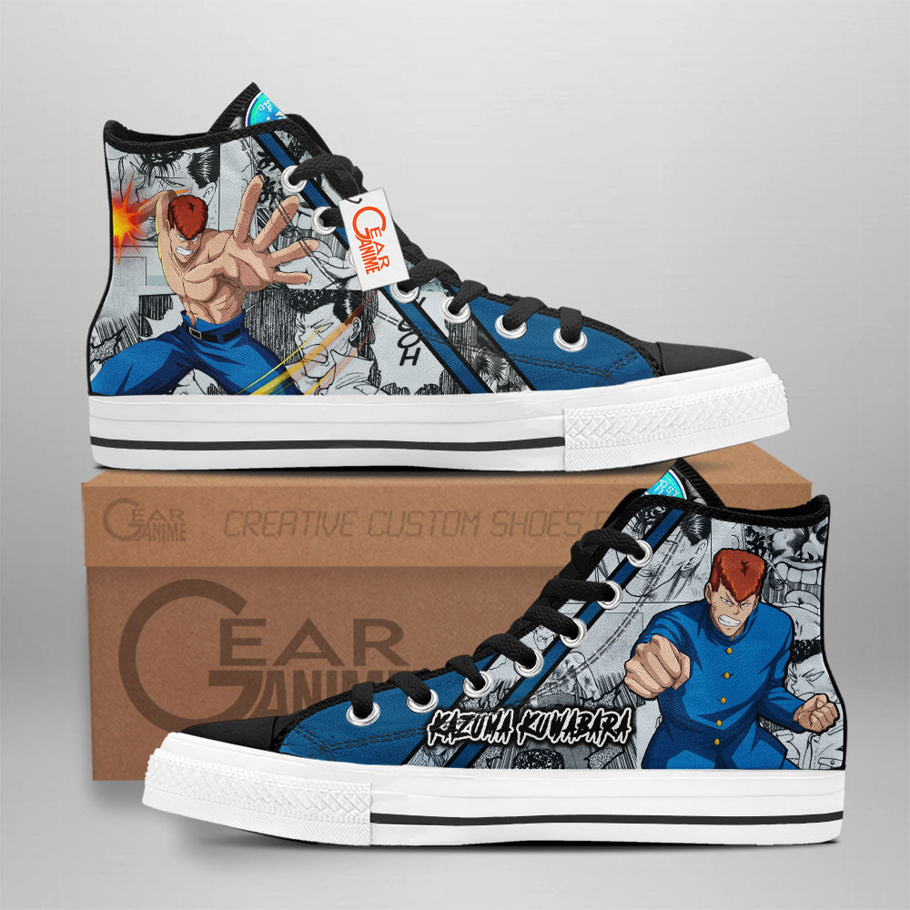 Yu Yu Hakusho Kazuma Kuwabara Custom Anime High-Top Canvas Shoes NTT090