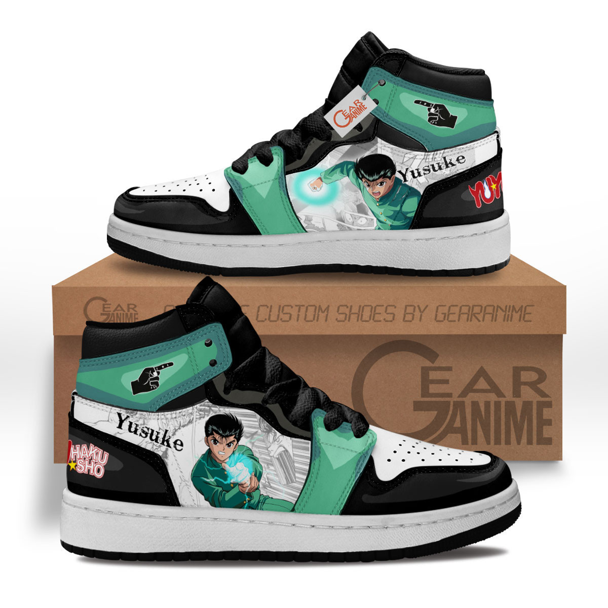 Yu Yu Hakusho Shoes Yusuke Urameshi Custom Anime Kids High-Top Leather Sneakers