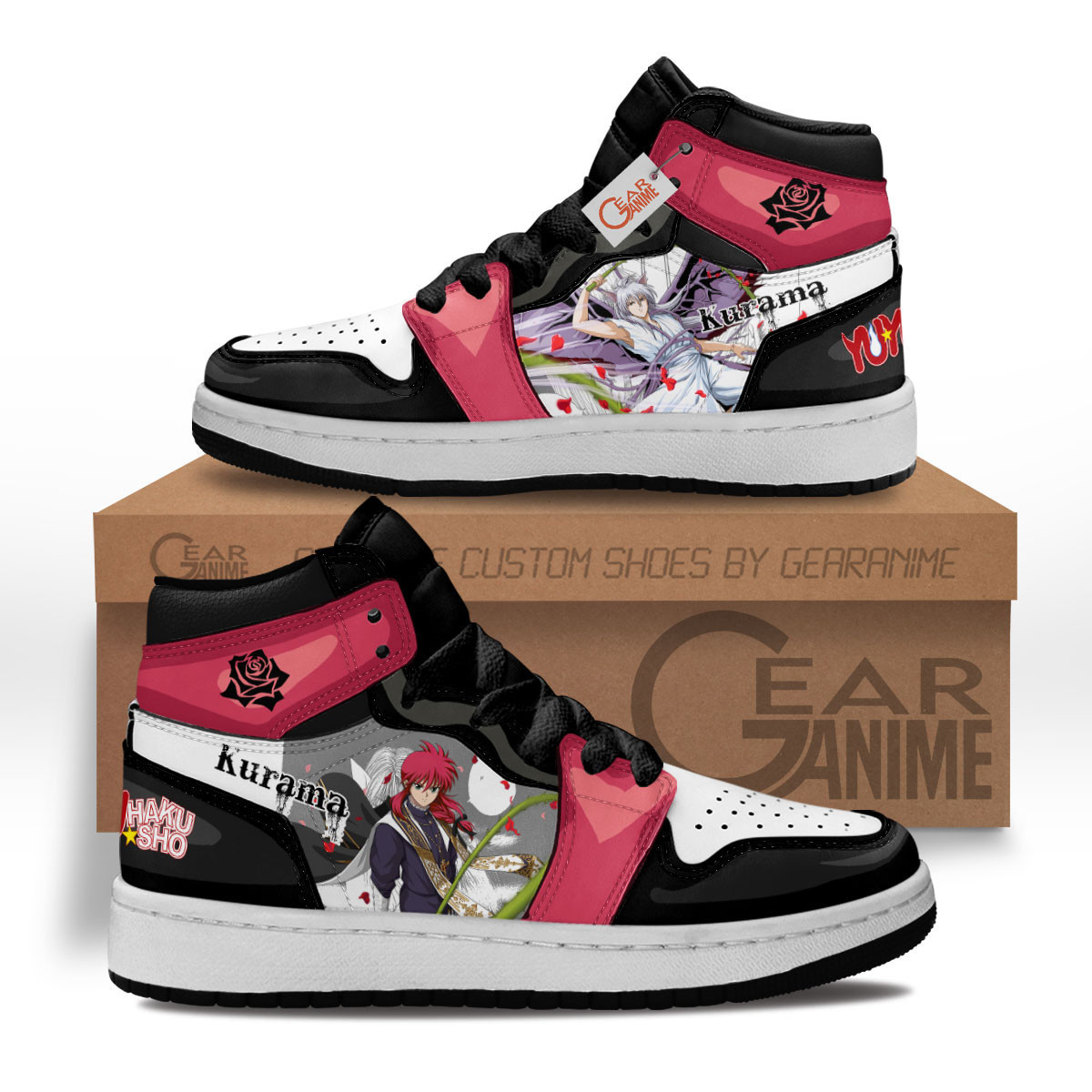 Yu Yu Hakusho Youko Kurama Custom Anime Kids High-Top Leather Sneakers