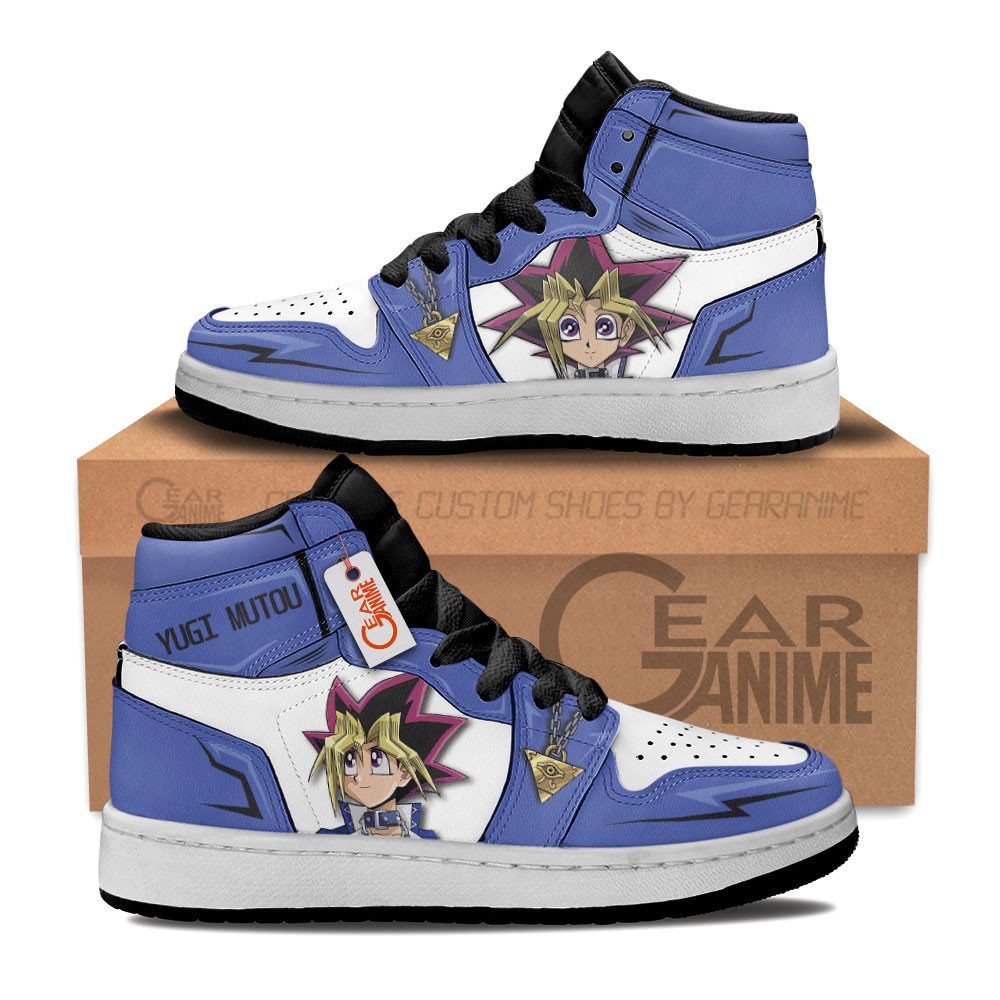 Yugi Mutou Custom Anime Kids High-Top Leather Sneakers